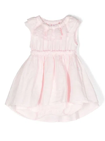 Il Gufo Baby Ruffle-trimmed Linen Dress In Pink