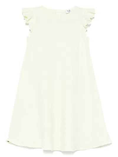 Il Gufo Kids' Ruffled-detail Linen Dress In Yellow
