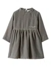 Il Gufo Ruffled-detail Velvet Dress In Green