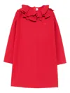 Il Gufo Ruffled Long-sleeve Dress In Red