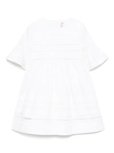 Il Gufo Kids' Ruffled Dress In White
