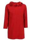 Il Gufo Ruffled Long-sleeve Dress In Red