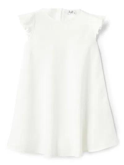 Il Gufo Kids' Ruffled Mini Dress In White