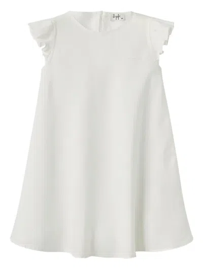 Il Gufo Babies' Ruffled-sleeve Dress In White