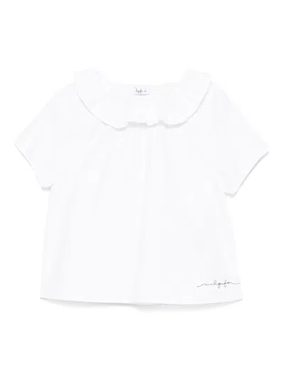Il Gufo Kids' Ruffled-trim Top In White