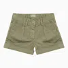 Il Gufo Sage Green Cotton Shorts In Green