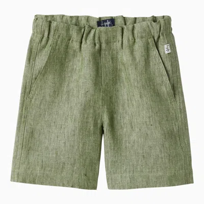 Il Gufo Kids' Boys Green Linen Shorts