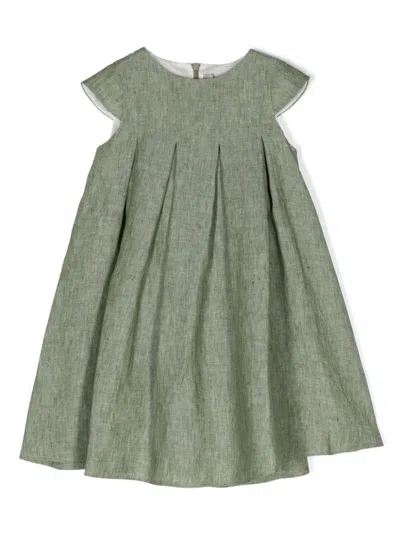 Il Gufo Kids' Sage Green Linen Dress