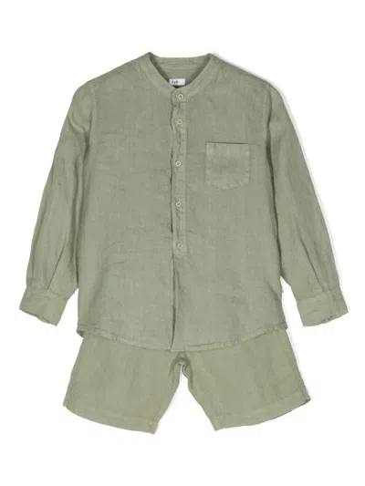 Il Gufo Kids' Sage Green Linen Set