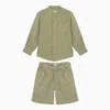 Il Gufo Sage Green Linen Suit In Green