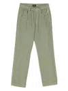 IL GUFO SAGE GREEN LINEN TROUSERS WITH DRAWSTRING