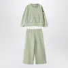 Il Gufo Sage Green Two-piece Cotton Suit In Green