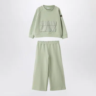 Il Gufo Sage Green Two-piece Cotton Suit