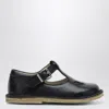 Il Gufo Sandal With Blue Eyelets In Leather In Blue