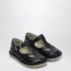 Il Gufo Sandal With Blue Eyelets In Leather