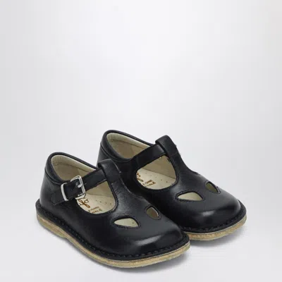 Il Gufo Sandal With Blue Eyelets In Leather