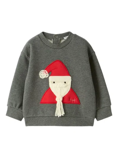 Il Gufo Babies' Santa-motif Sweatshirt In Gray