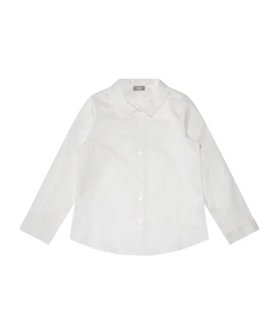 Il Gufo Scallop-collar Stretch-cotton Shirt In White