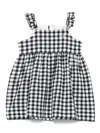 Il Gufo Seersucker Ruffled Dress In Blue