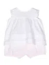 Il Gufo Semi-sheer Linen Dress Set In White