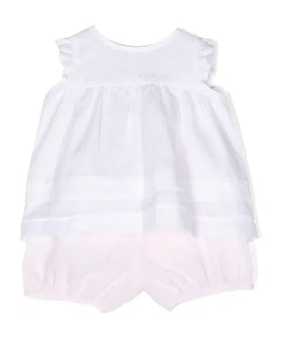 Il Gufo Semi-sheer Linen Dress Set In White