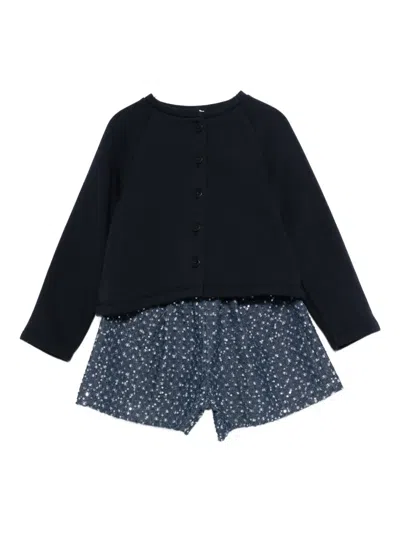 Il Gufo Kids' Sequin-embellishment Shorts Set (set Of Two) In Blue