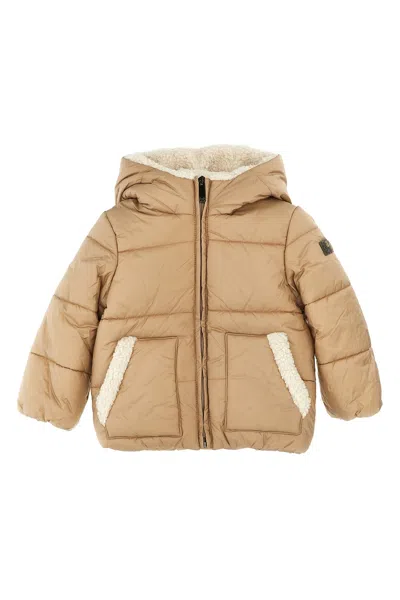 Il Gufo Shearling Details Hooded Down Jacket