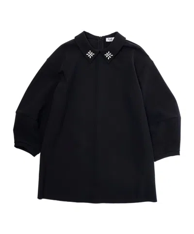Il Gufo Kids' Shirt Collar Dress In Black