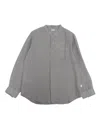Il Gufo Korean Mandarin-collar Linen Shirt In Gray