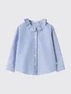 Il Gufo Blue And White Striped Cotton Shirt In Blue