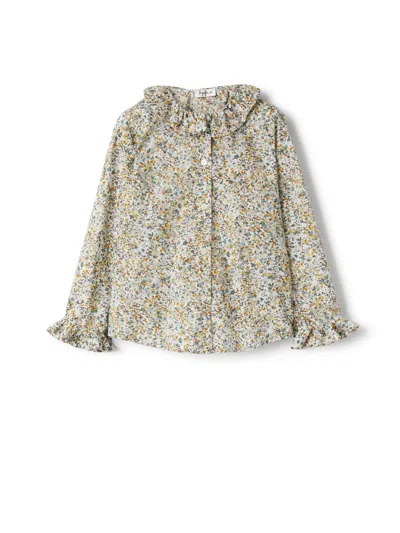 Il Gufo Long Sleeve Cotton Mini Shirt For Girls In Multi