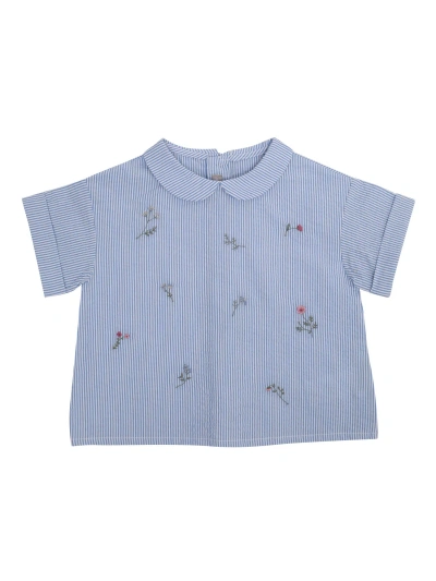 Il Gufo Shirt With Floral Embroidery In Purple