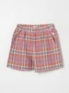 Il Gufo Plaid-check Linen Shorts In Cyclamen