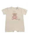 Il Gufo Short Knitted Romper In Neutral