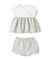Il Gufo Short-sleeve And Pants Two-piece Set In White