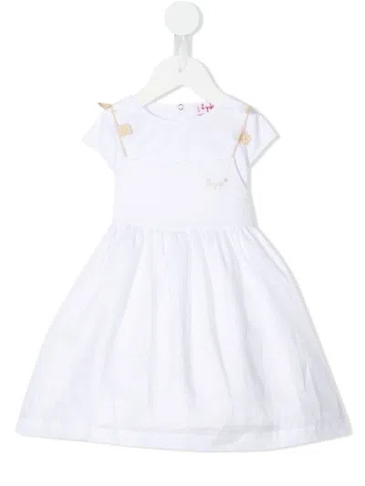 Il Gufo Babies' Short-sleeve Linen Dress In White