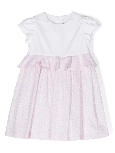 Il Gufo Babies' Short-sleeve Peplum Dress In Pink
