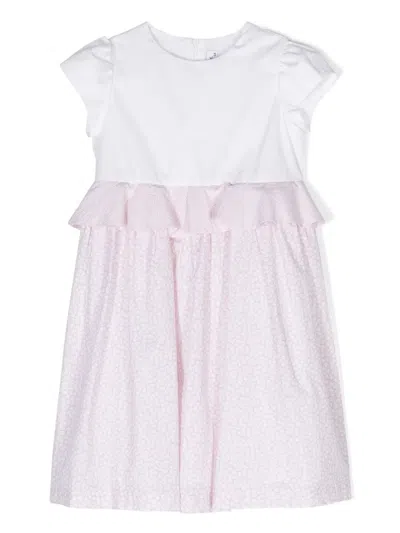 Il Gufo Kids' Short-sleeve Peplum Dress In White