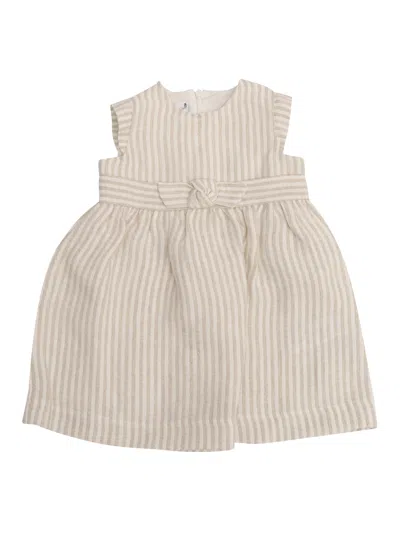 Il Gufo Kids' Short Sleeved Dress In Beige