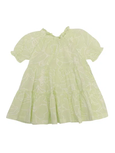Il Gufo Kids' Short Sleeved Dress In Green