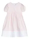 IL GUFO SHORT-SLEEVED DRESS IN PINK AND WHITE STRETCH POPLIN