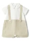 Il Gufo Short-sleeved Romper In Neutrals