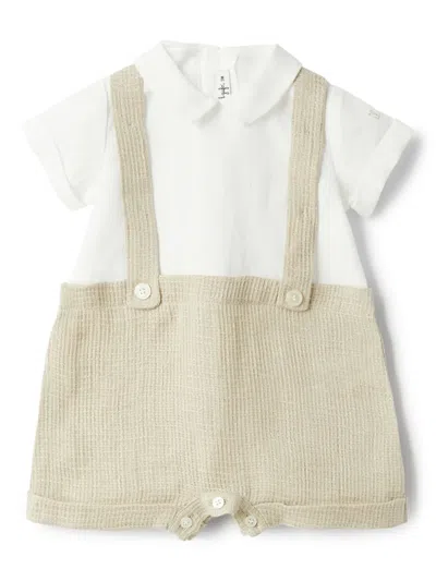Il Gufo Babies' Short-sleeved Romper In Neutrals