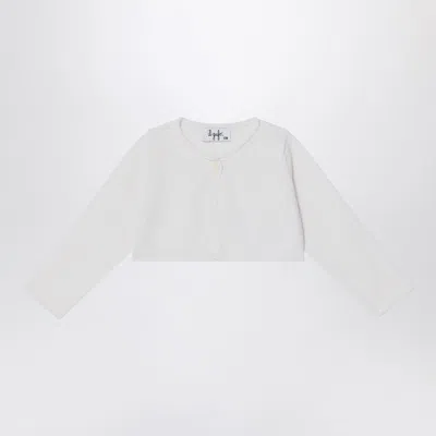 Il Gufo Kids' Short Wrap Cardigan White Milk