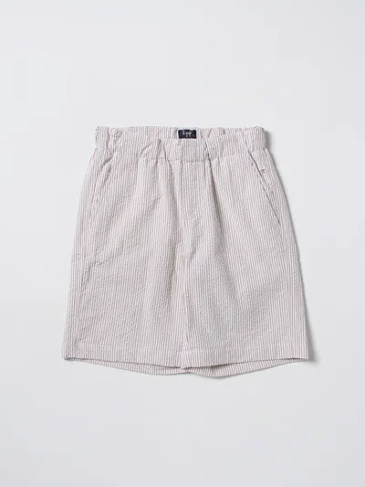 Il Gufo Kids' Stripe-pattern Cotton Shorts In Rope