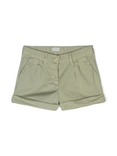 Il Gufo Twill Cotton-blend Mini Shorts In Green