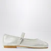 IL GUFO SILVER BALLET FLATS WITH ELASTIC STRAP