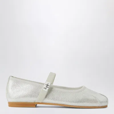 IL GUFO SILVER BALLET FLATS WITH ELASTIC STRAP