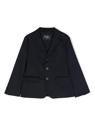 Il Gufo Kids' Single-breasted Blazer In Blue