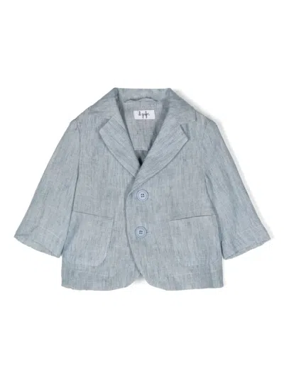 Il Gufo Babies' Single-breasted Linen Blazer In Blue